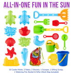 Children playing with Click N Play sand molds and tools on the beach