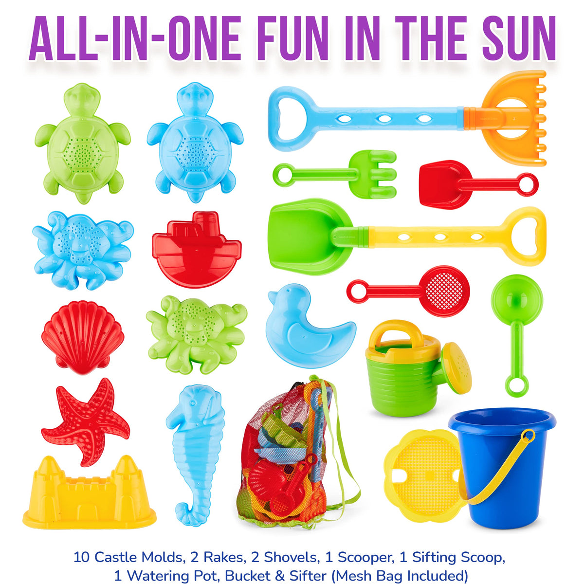 Children playing with Click N Play sand molds and tools on the beach