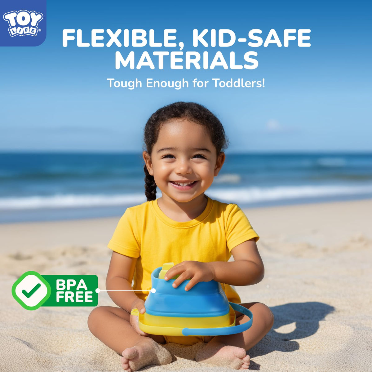 Toy Life beach toys packed flat for luggage storage