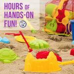 Kids using Click N Play toys to build sandcastles