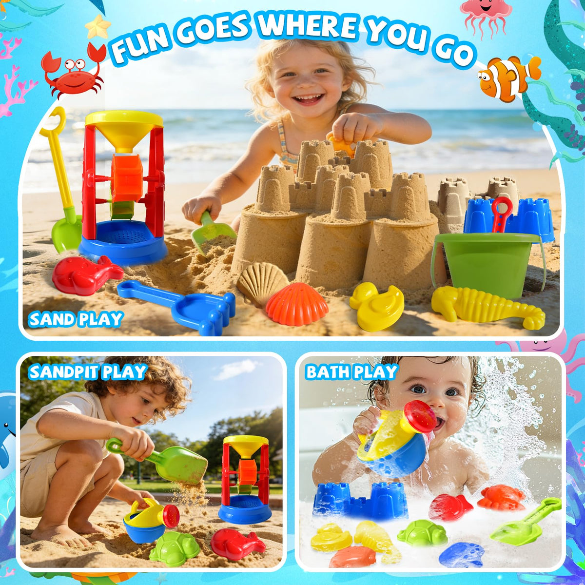 Colorful water wheel toy for kids sand play