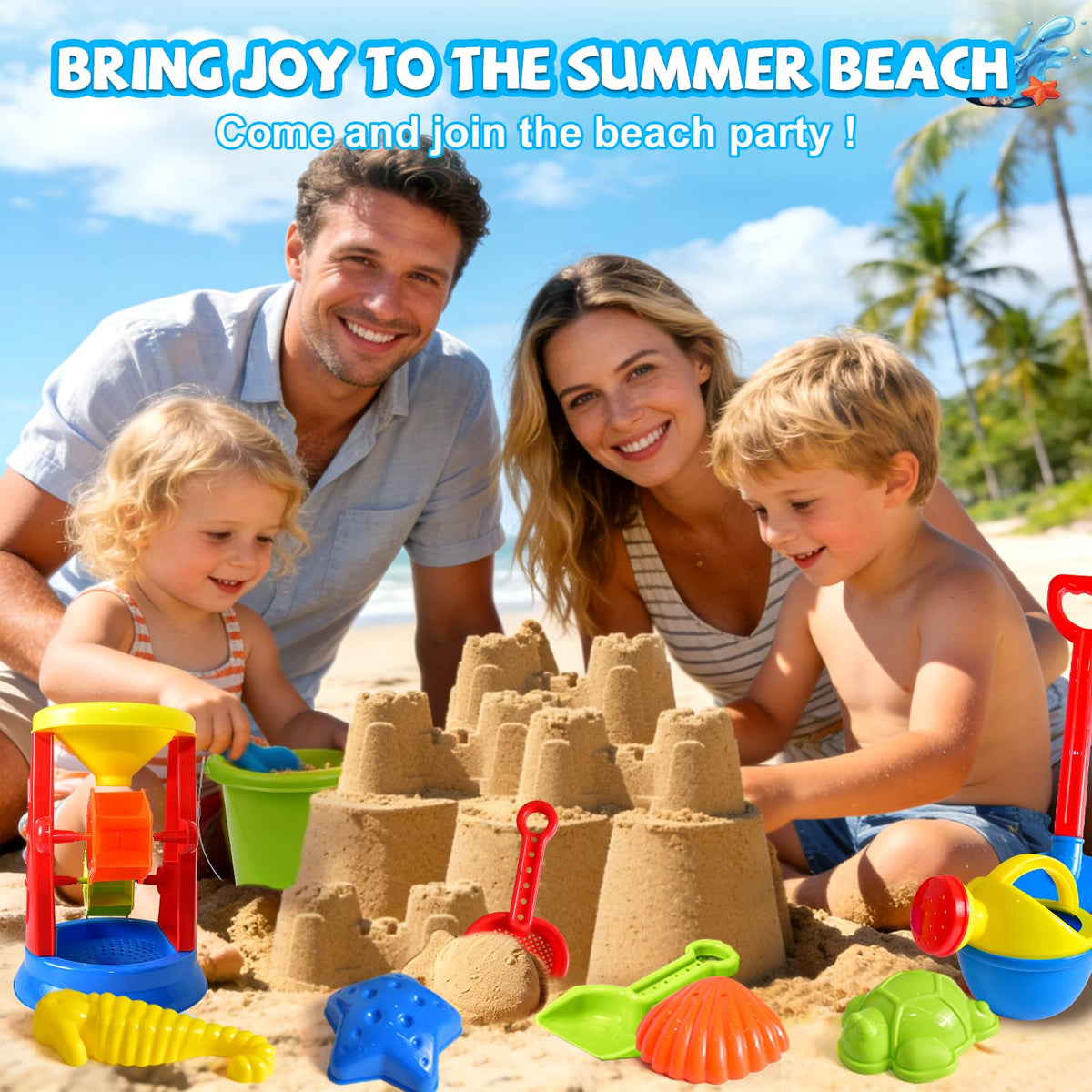 Assorted sand molds and shovel kit for children