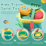 Vibrant macaron colored watering can and sand tools designed for children sensory exploration and motor skill development.