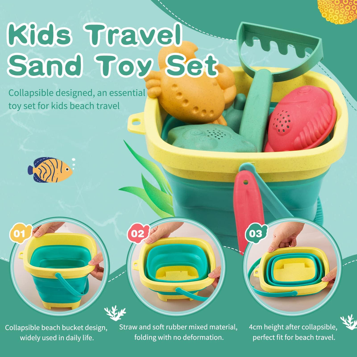 Vibrant macaron colored watering can and sand tools designed for children sensory exploration and motor skill development.