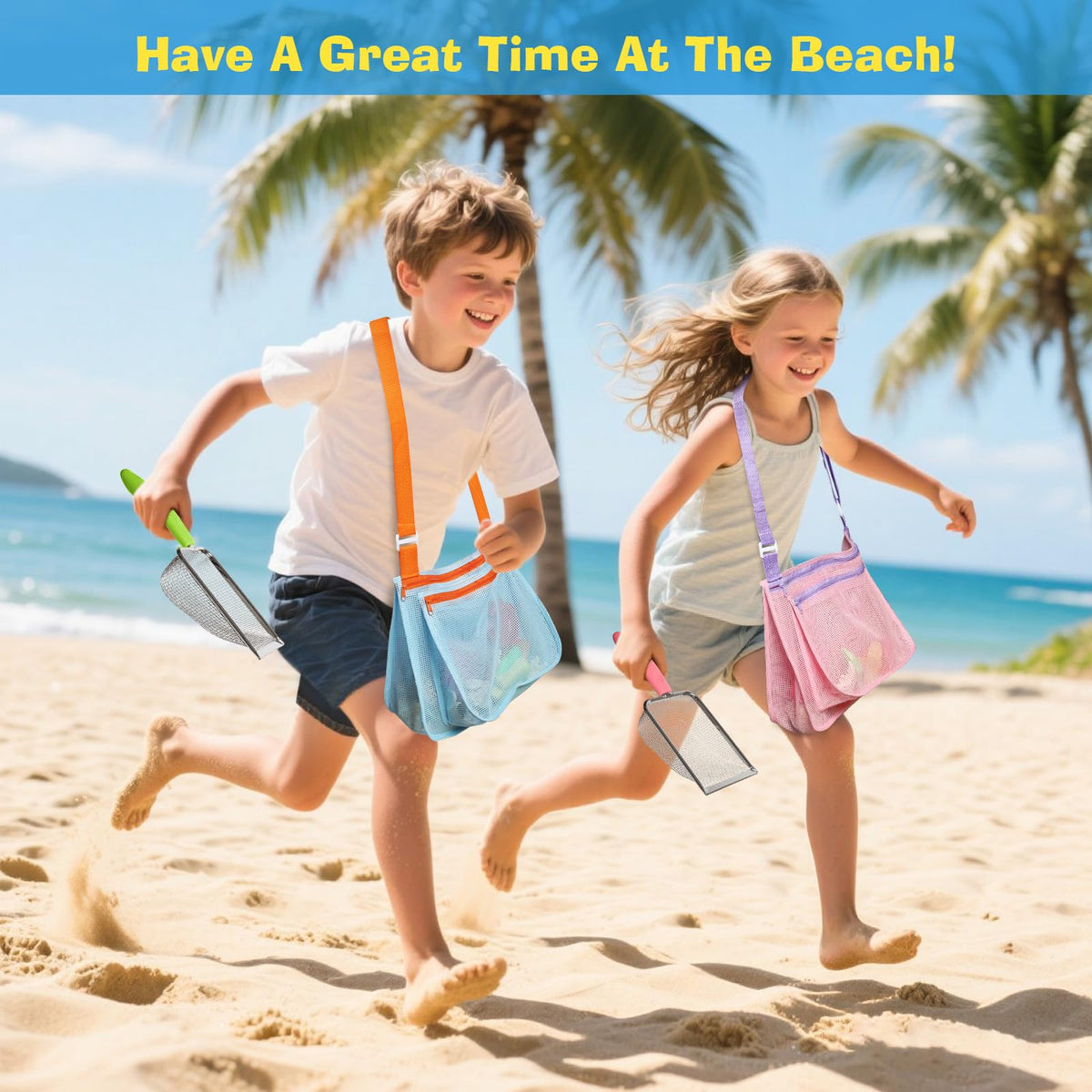 Beach shovel and bag set packed for travel