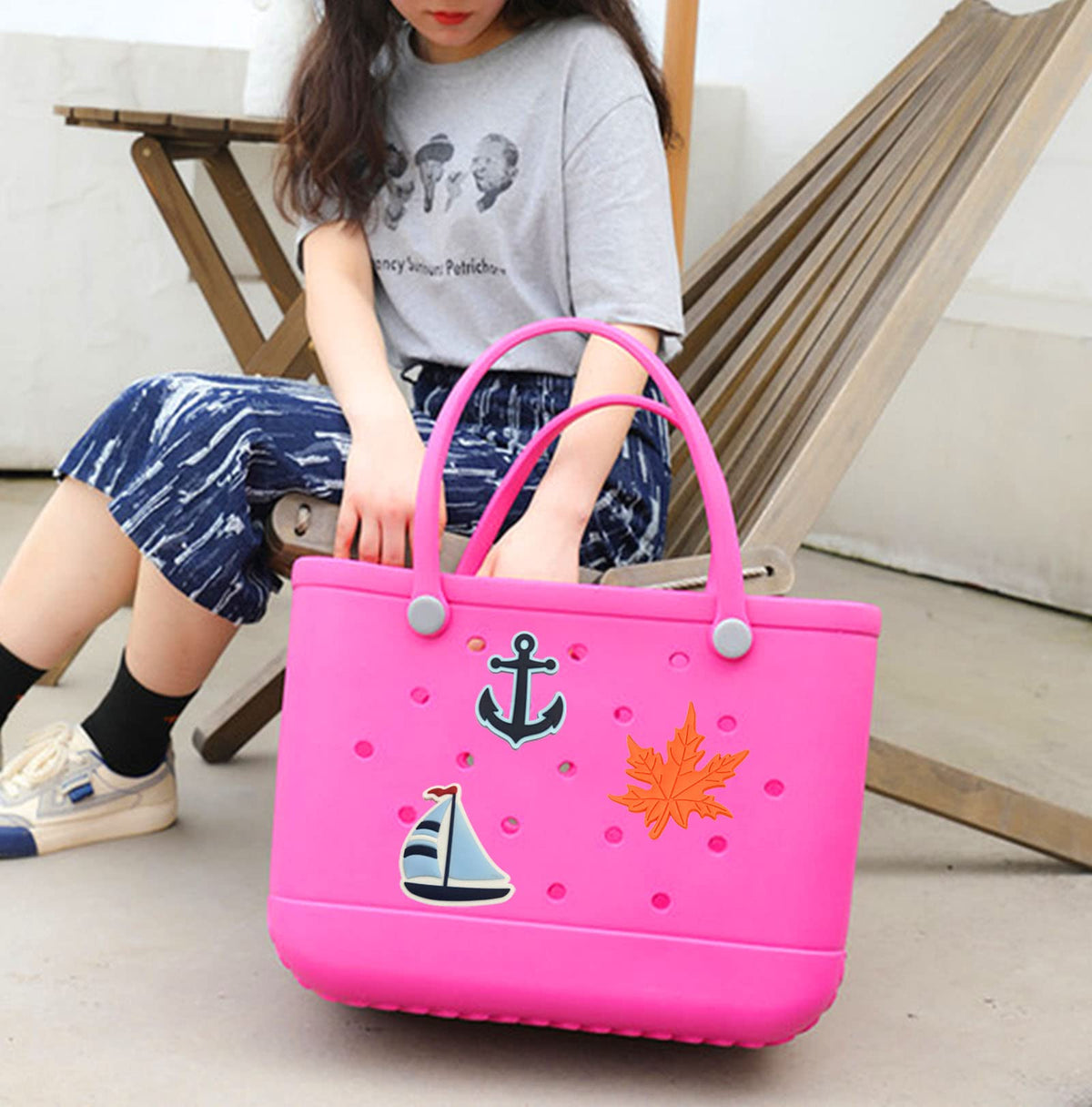 Water-resistant PVC rubber charms for bag customization