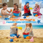 Child playing with MarcZero sand castle building tools at the beach