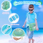 Child using Fhozgecy mesh bag for collecting seashells at the beach