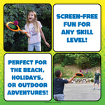 Two paddles and one ball included in the Koosh playset