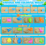 Top down view of 40 piece sand toy accessory kit