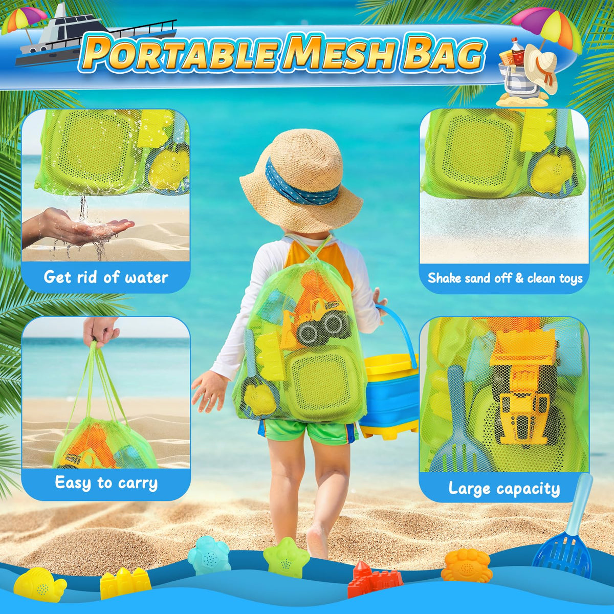 Toddler using Dishio filter sand scooper and shovel set