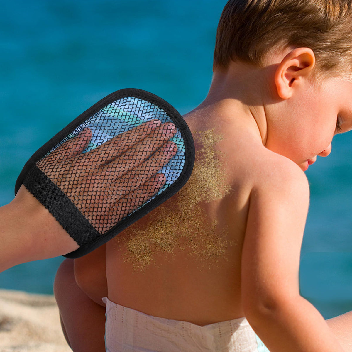 Travel friendly Codree sand removal mitts for outdoor use