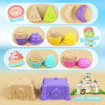 Full set of Dreamon beach toys for kids laid out on sand