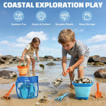 Two collapsible beach buckets for kids travel set.