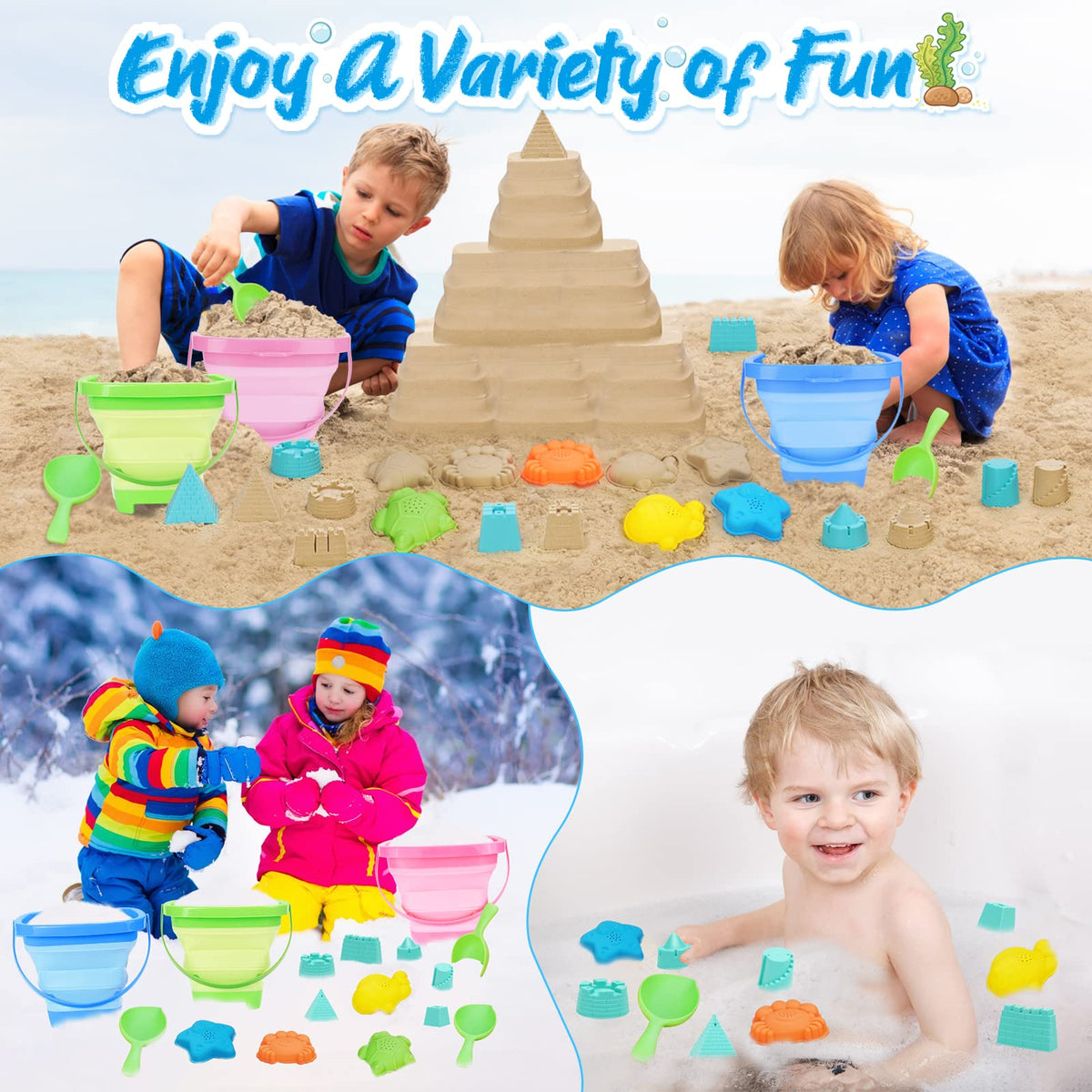 Close up of Racpnel BPA-free silicone bucket texture