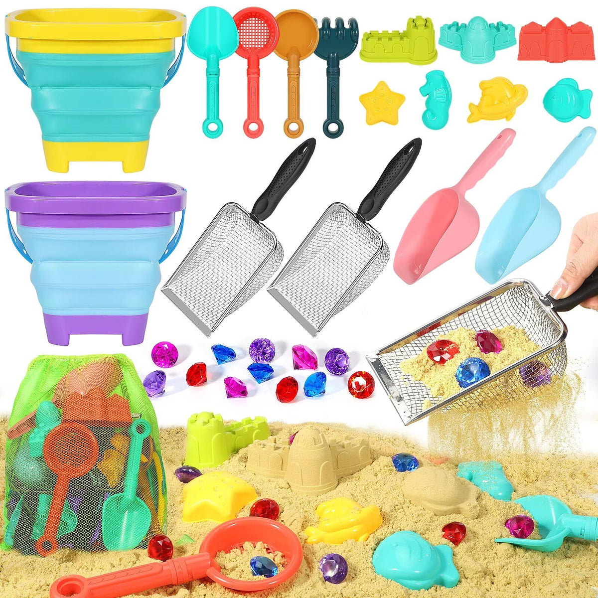 Travel friendly sand toy kit for kids