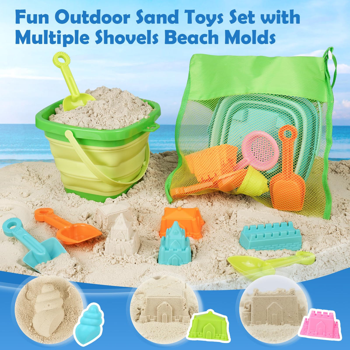 Dreamon sand molds and shovel accessories set for kids