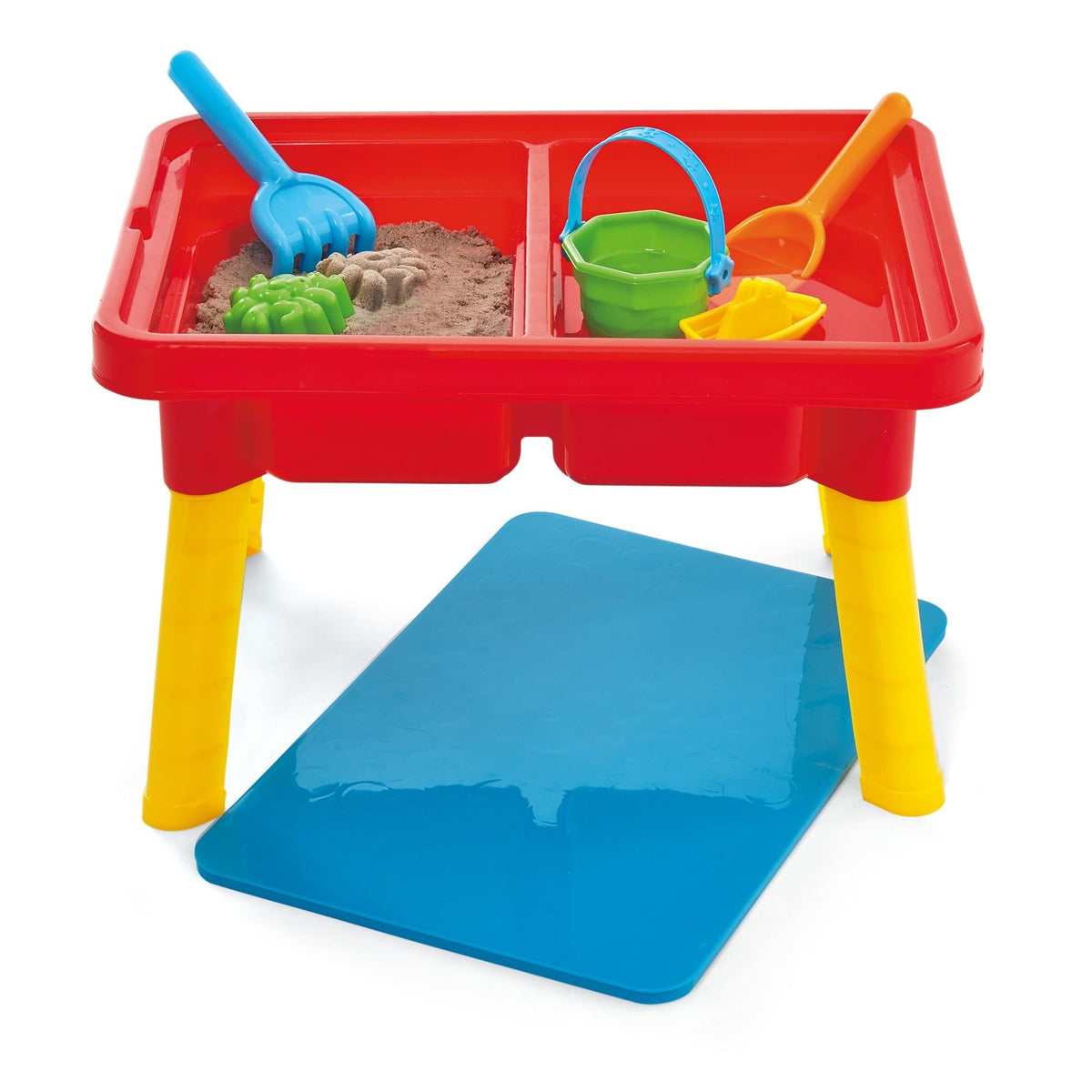 Kidoozie sensory table showing removable leg storage feature