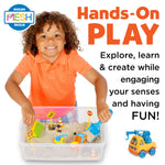 Creativity for Kids Construction Zone Sensory Bin with dump truck and tools