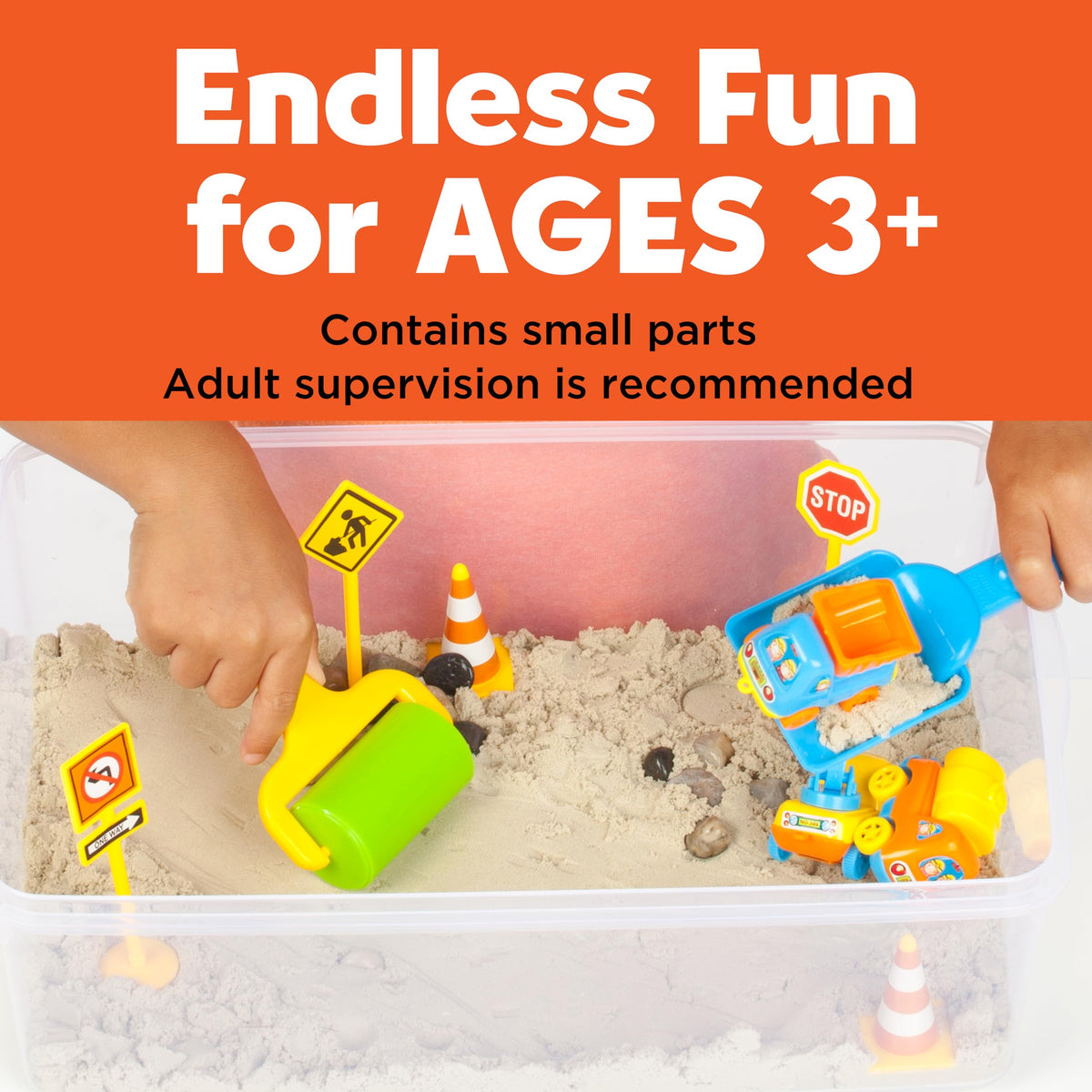 Contents of Creativity for Kids Construction Zone sensory learning kit