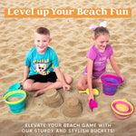 Joyin beach toy set components laid out on the sand