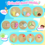 Detailed view of sand molds in beach toy set