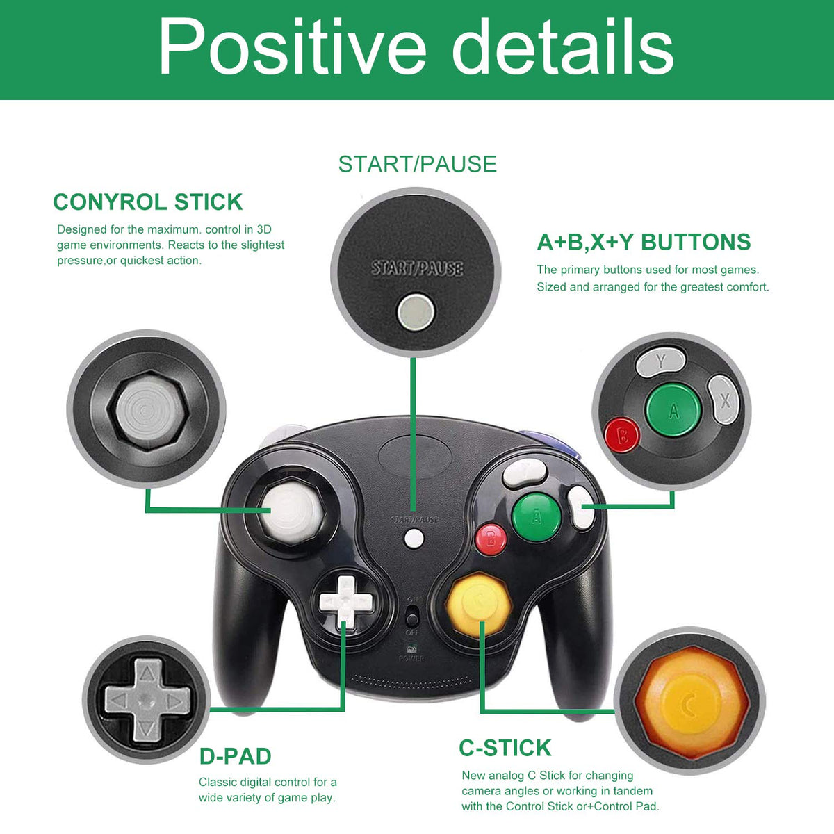 Toopone Wireless Gamecube Controller side profile