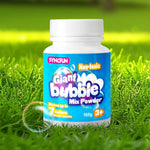 Syncfun non toxic giant bubble mix packaging back view with mixing instructions