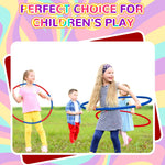 Group playing with Halloscume colored gym hoops