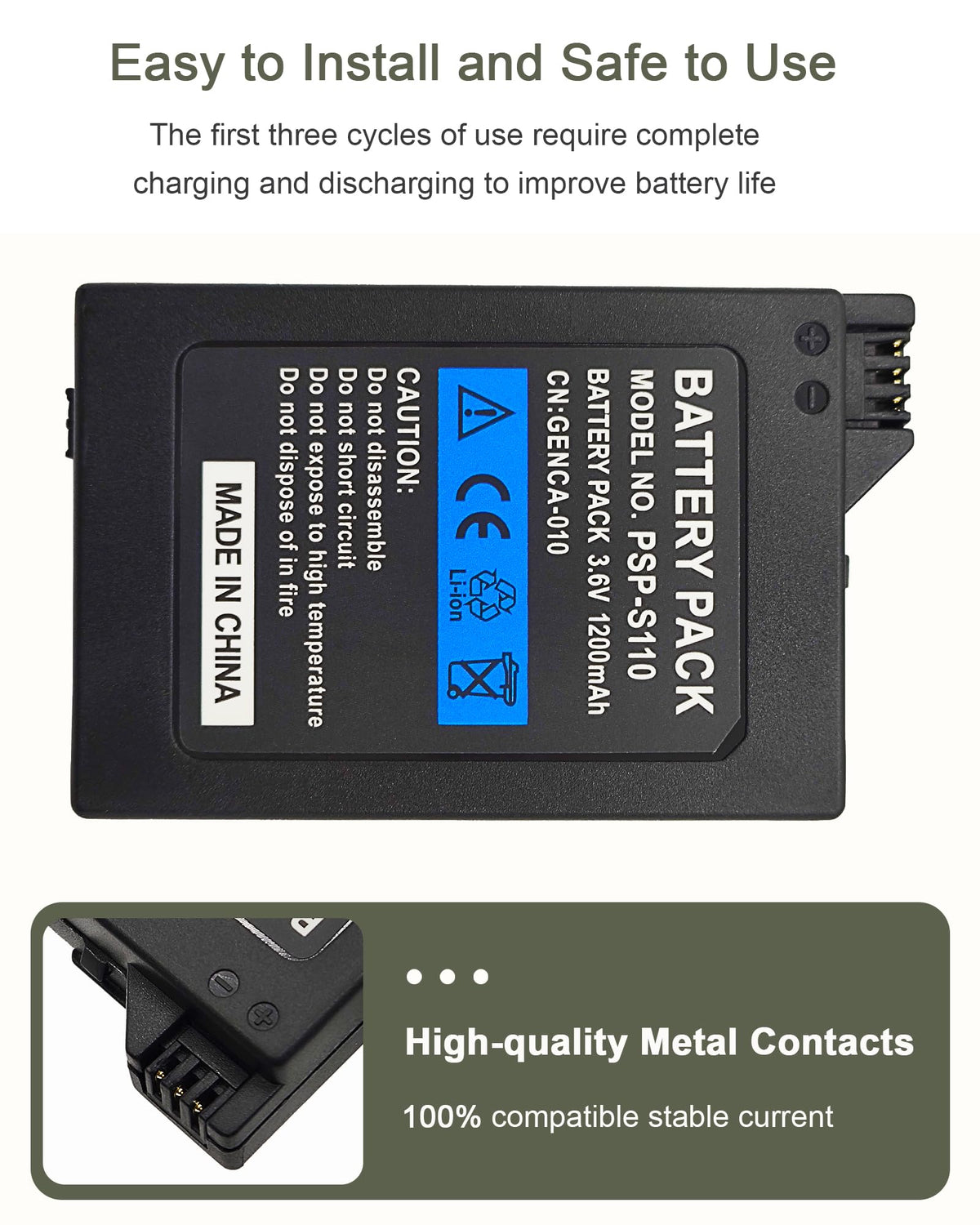 Royeueu gaming battery pack unboxed showing the compact loose packing layout for distribution