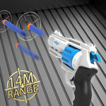 Whatstem foam blasters showing the 8 dart rotating barrel