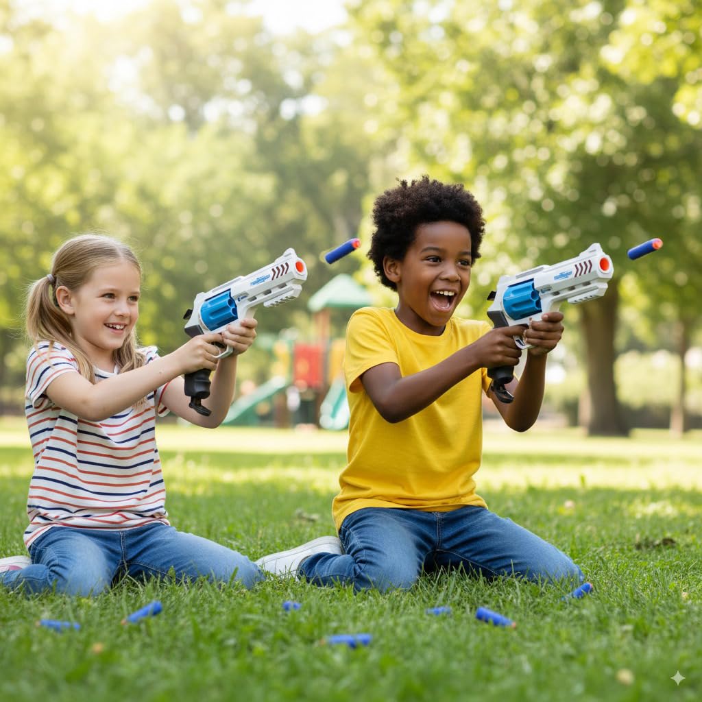 Whatstem foam dart blaster set in packaging box