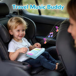 Back view of the battery-operated iPlay, iLearn toddler piano showing safety compartment.