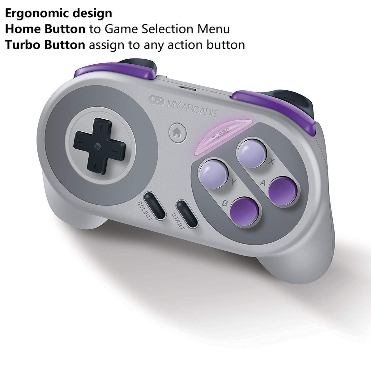 Ergonomic side profile of the My Arcade Super Gamepad wireless controller