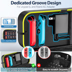 OIVO portable travel pouch open view displaying custom molded compartments for console and AC adapter.