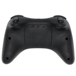 Black wireless controller for Wii U with included USB charging cable