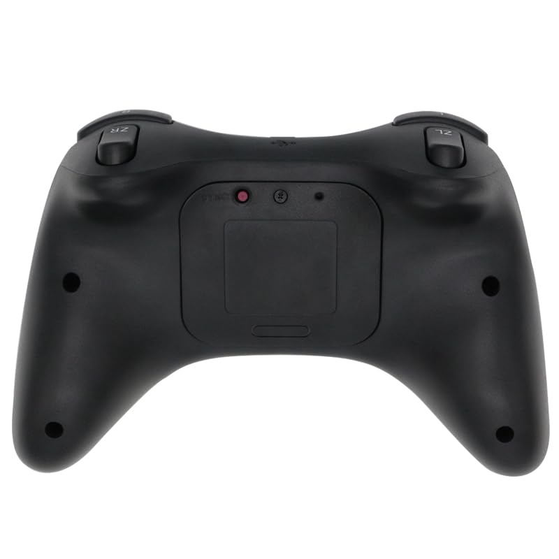 Black wireless controller for Wii U with included USB charging cable