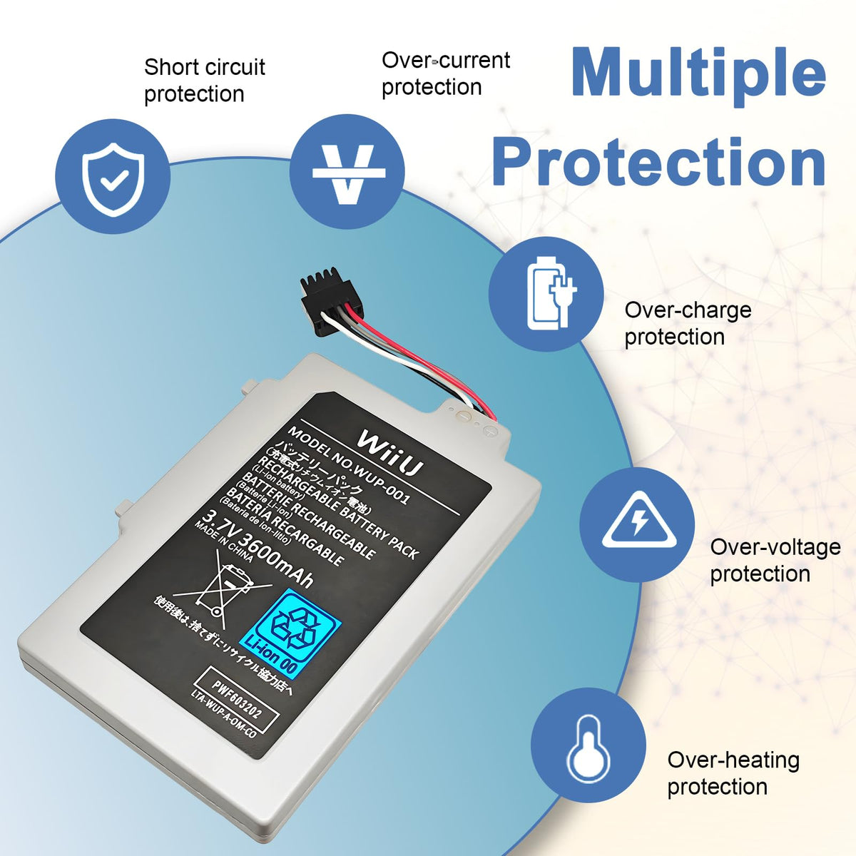 Replacement battery pack package contents for WUP-012 and WUP-010 models