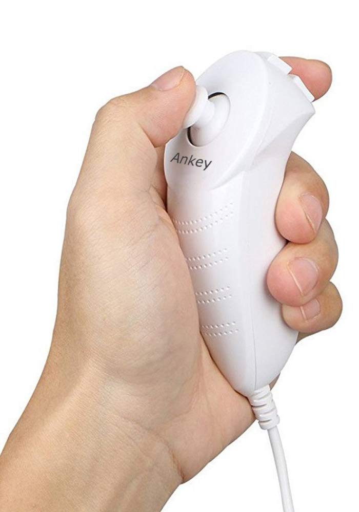 Ankey motion sensing gamepads showing analog thumbstick and top buttons