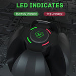 PURBHE multiplayer gaming accessory dock connected via USB Type-C cable to a power source