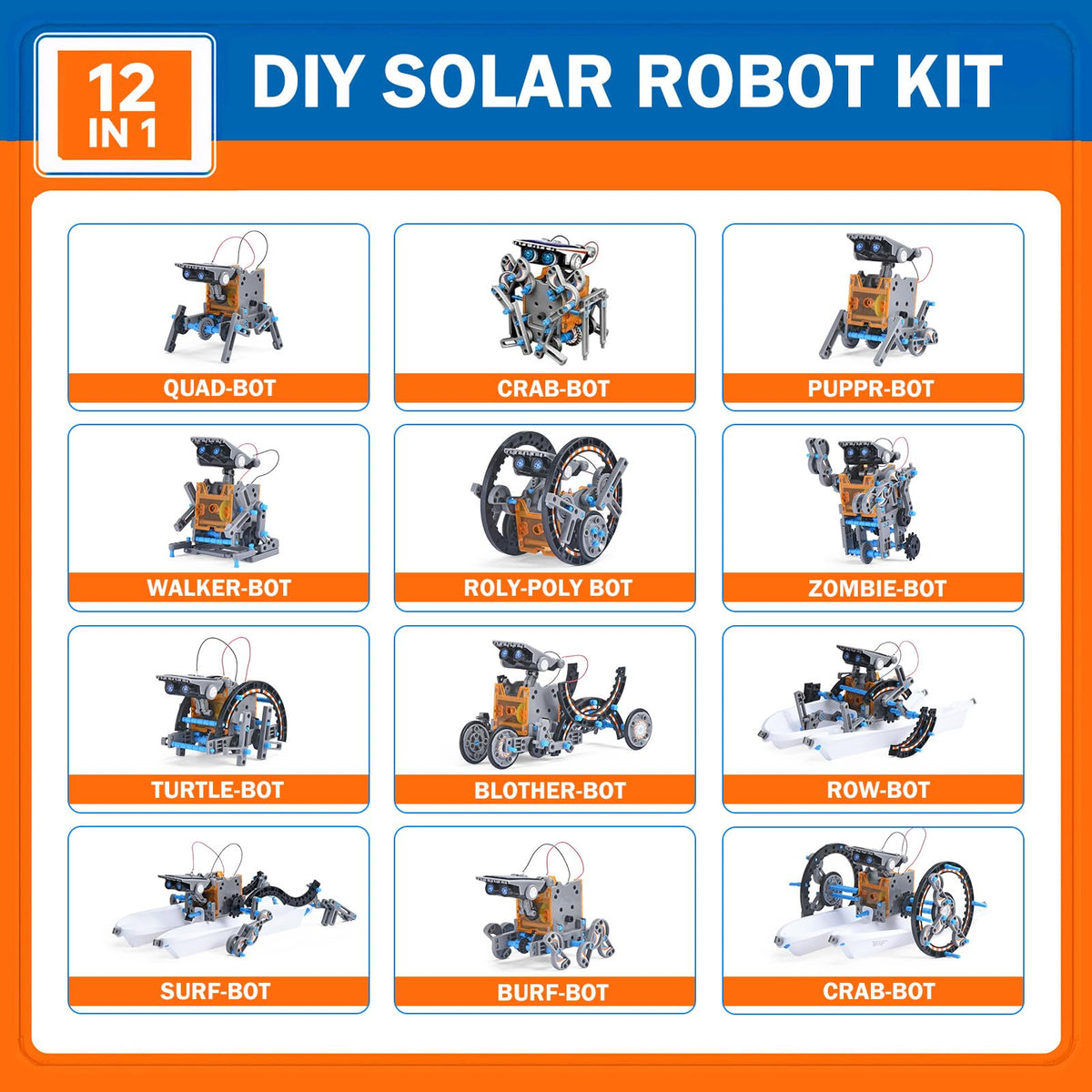 Assembled solar powered robot model moving on flat land under direct sunlight exposure.