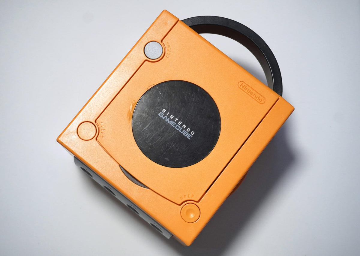 Top down view of Japanese Spice Orange Gamecube console