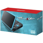 Side profile of Nintendo New 2DS XL Black and Turquoise console