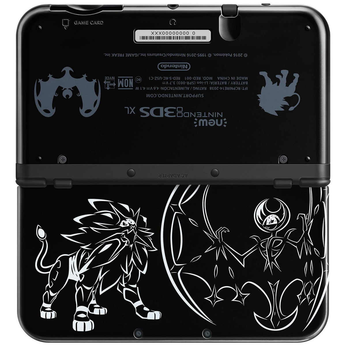 Limited edition Solgaleo and Lunala 3DS XL top cover design