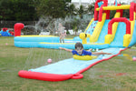 Top down view of Elemara 19.1 foot water slide set for summer play