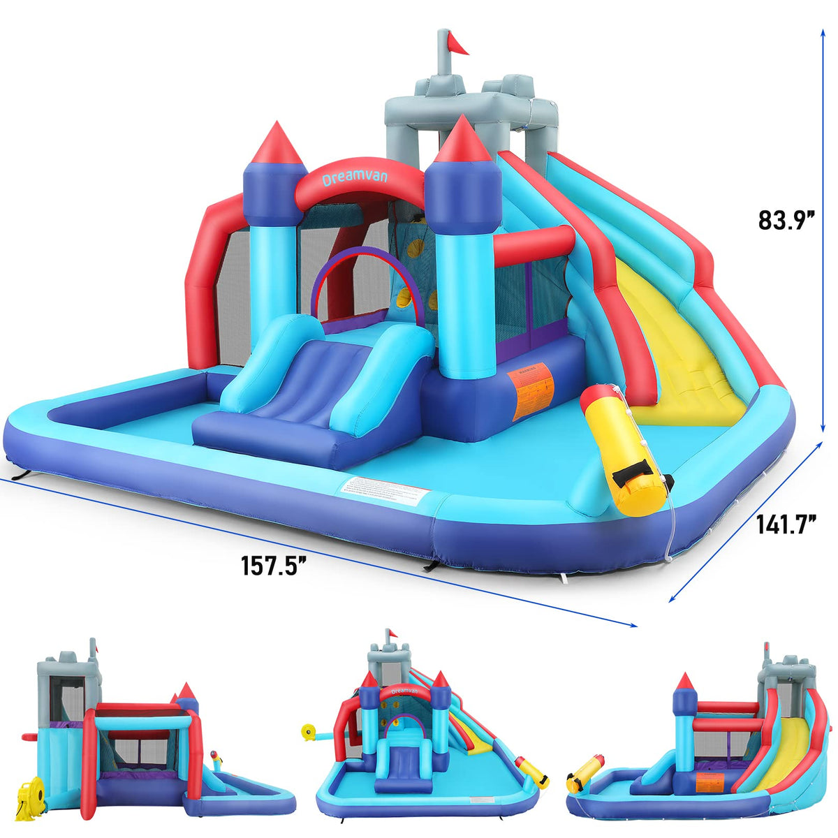 Splash pool area of the Akeydiy inflatable water park