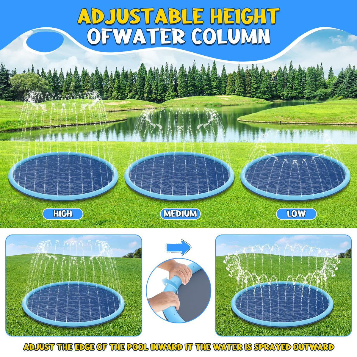 Koxobet splash pad folded for storage showing compact design