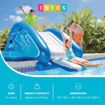 Intex inflatable pool slide showing integrated sprayer nozzles