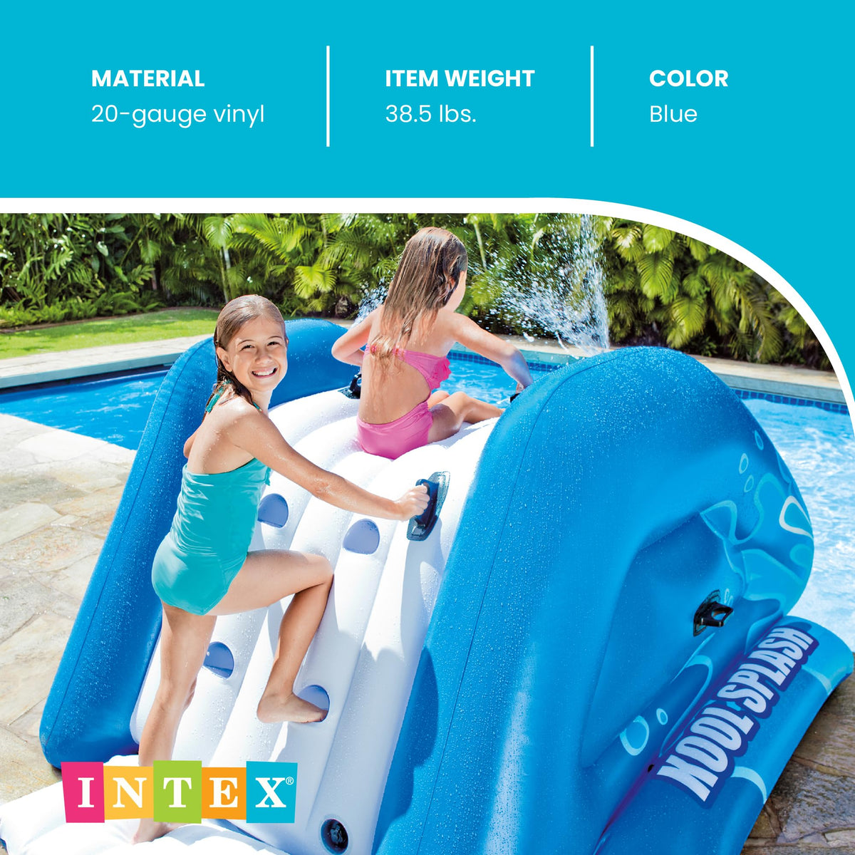 Intex water slide landing pad detail for pool safety
