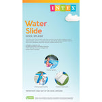 Intex inflatable pool play center setup in backyard